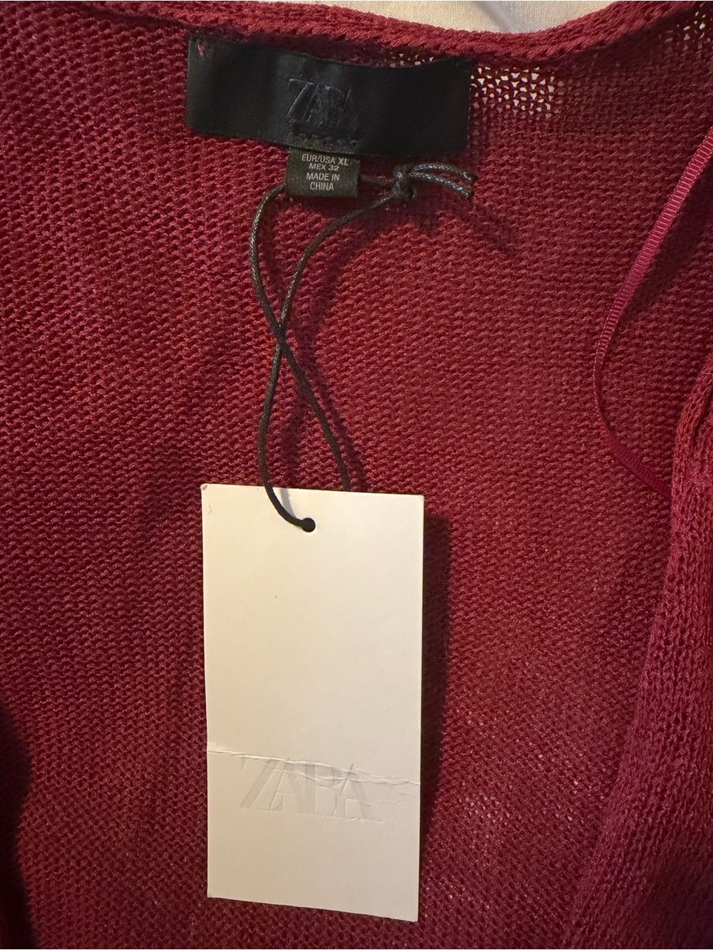 Zara Open-Front Knit Cardigan - Raspberry Red - Picture 2 of 3